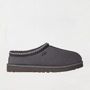 UGG Tasman Youth Kids Size 7 Gray Suede Shearling Fur Lined Slippers